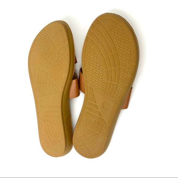 “H” Faux Leather Sandals in Tan - Picture 7 of 8